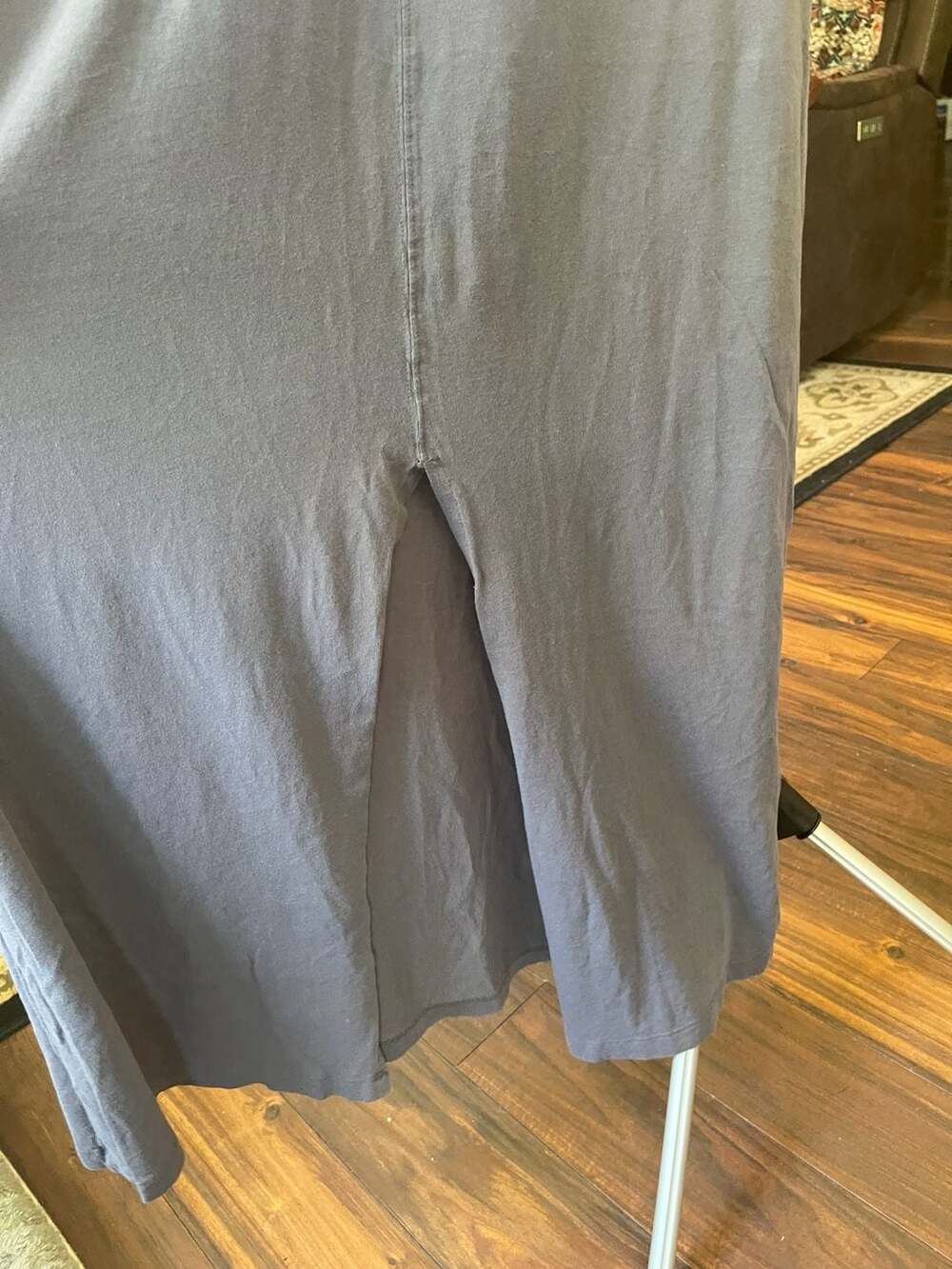 PACT Organic Cotton Maxi Dress Large Gray Racerback Tank Lagenlook Minimalist - Picture 7 of 7